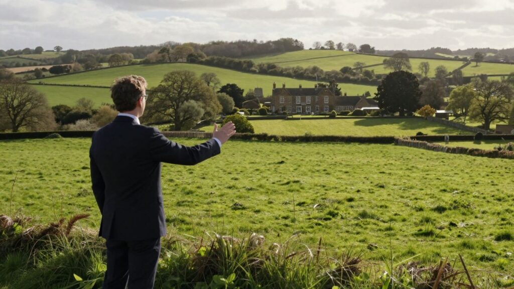 Norfolk countryside with a land agent and house. Norfolk land agents