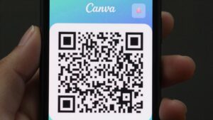 Canva QR code on a smartphone screen. Canva QR Code Generator